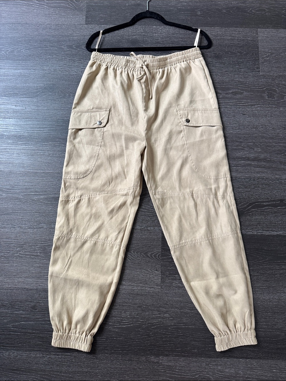 Doe & Rae Beige Cargo Jogger Pants